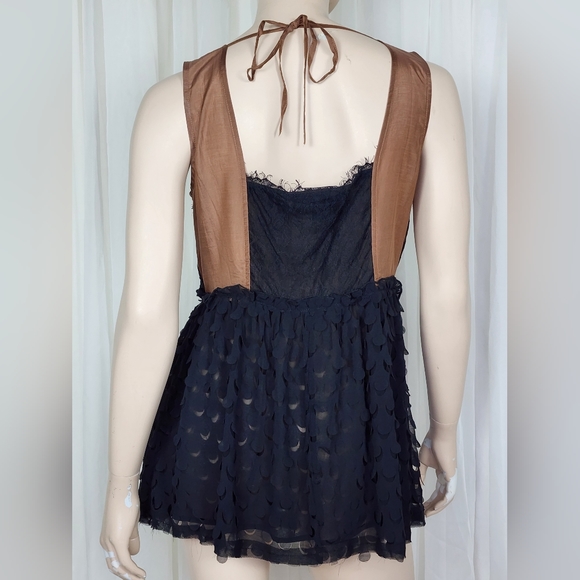 Miss Me feathery babydoll party blouse tank top L - Picture 4 of 6